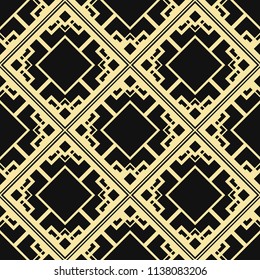 Vector modern tiles pattern. Abstract art deco seamless monochrome background