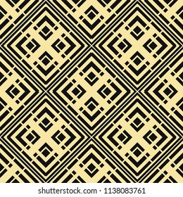Vector modern tiles pattern. Abstract art deco seamless monochrome background
