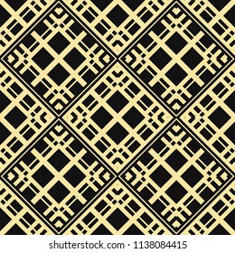 Vector modern tiles pattern. Abstract art deco seamless monochrome background