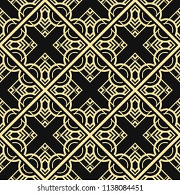 Vector modern tiles pattern. Abstract art deco seamless monochrome background