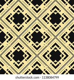 Vector modern tiles pattern. Abstract art deco seamless monochrome background