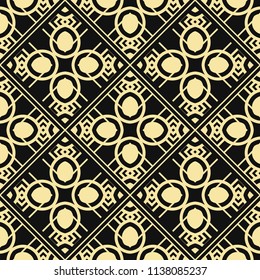 Vector modern tiles pattern. Abstract art deco seamless monochrome background