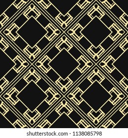 Vector modern tiles pattern. Abstract art deco seamless monochrome background
