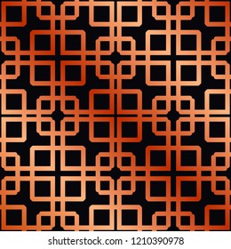 Vector modern tiles pattern. Abstract art deco seamless golden background