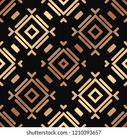 Vector modern tiles pattern. Abstract art deco seamless golden background