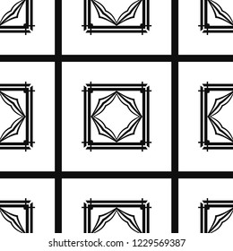 Vector modern tiles pattern. Abstract art deco seamless monochrome background