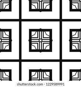 Vector modern tiles pattern. Abstract art deco seamless monochrome background