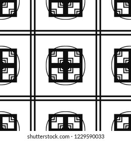 Vector modern tiles pattern. Abstract art deco seamless monochrome background
