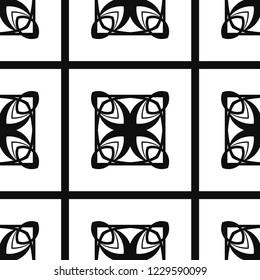 Vector modern tiles pattern. Abstract art deco seamless monochrome background