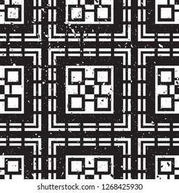 Vector modern tiles pattern. Abstract art deco seamless monochrome background
