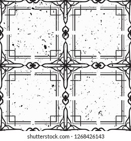 Vector modern tiles pattern. Abstract art deco seamless monochrome background