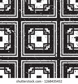 Vector modern tiles pattern. Abstract art deco seamless monochrome background