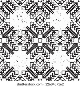 Vector modern tiles pattern. Abstract art deco seamless monochrome background