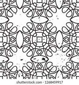 Vector modern tiles pattern. Abstract art deco seamless monochrome background