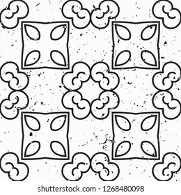 Vector modern tiles pattern. Abstract art deco seamless monochrome background