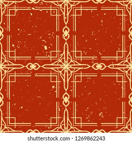 Vector modern tiles pattern. Abstract art deco seamless monochrome background