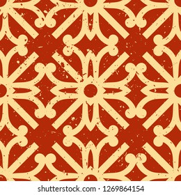 Vector modern tiles pattern. Abstract art deco seamless monochrome background