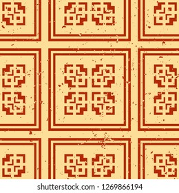Vector modern tiles pattern. Abstract art deco seamless monochrome background