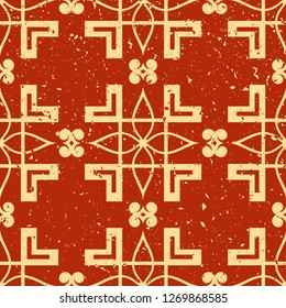 Vector modern tiles pattern. Abstract art deco seamless monochrome background