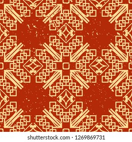 Vector modern tiles pattern. Abstract art deco seamless monochrome background