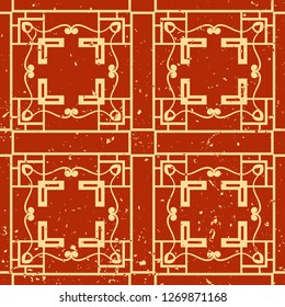 Vector modern tiles pattern. Abstract art deco seamless monochrome background