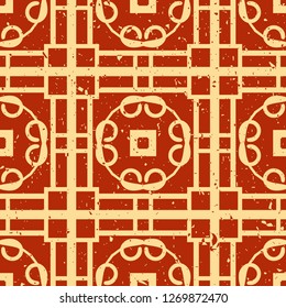 Vector modern tiles pattern. Abstract art deco seamless monochrome background