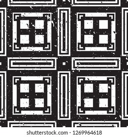 Vector modern tiles pattern. Abstract art deco seamless monochrome background