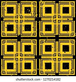 Vector modern tiles pattern. Abstract art deco seamless monochrome background