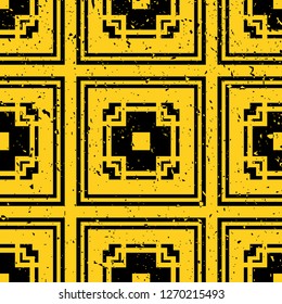 Vector modern tiles pattern. Abstract art deco seamless monochrome background