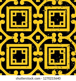 Vector modern tiles pattern. Abstract art deco seamless monochrome background