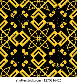 Vector modern tiles pattern. Abstract art deco seamless monochrome background