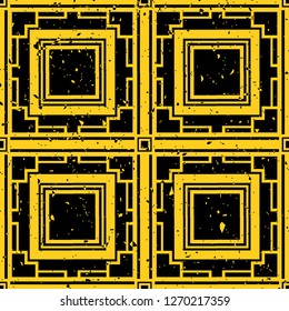 Vector modern tiles pattern. Abstract art deco seamless monochrome background