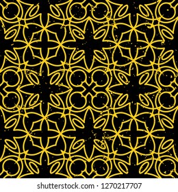 Vector modern tiles pattern. Abstract art deco seamless monochrome background