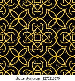 Vector modern tiles pattern. Abstract art deco seamless monochrome background