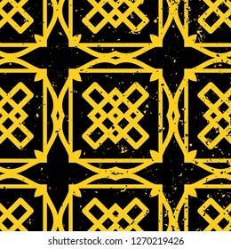 Vector modern tiles pattern. Abstract art deco seamless monochrome background