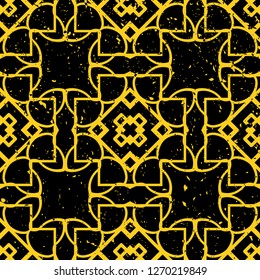 Vector modern tiles pattern. Abstract art deco seamless monochrome background