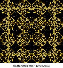 Vector modern tiles pattern. Abstract art deco seamless monochrome background