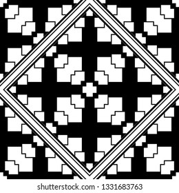 Vector modern tiles pattern. Abstract art deco seamless monochrome background
