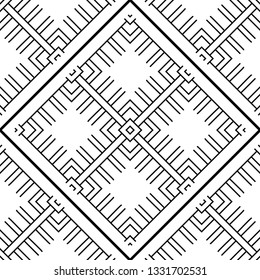 Vector modern tiles pattern. Abstract art deco seamless monochrome background
