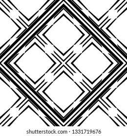 Vector modern tiles pattern. Abstract art deco seamless monochrome background