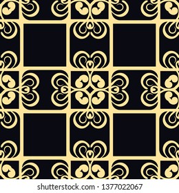 Vector modern tiles pattern. Abstract art deco seamless monochrome background