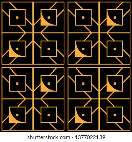 Vector modern tiles pattern. Abstract art deco seamless monochrome background