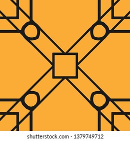 Vector modern tiles pattern. Abstract art deco seamless monochrome background