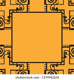 Vector modern tiles pattern. Abstract art deco seamless monochrome background