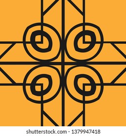 Vector modern tiles pattern. Abstract art deco seamless monochrome background