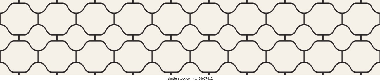 Vector modern tiles pattern. Abstract art deco seamless monochrome background