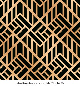 Vector modern tiles pattern. Abstract art deco seamless monochrome background