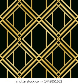 Vector modern tiles pattern. Abstract art deco seamless monochrome background