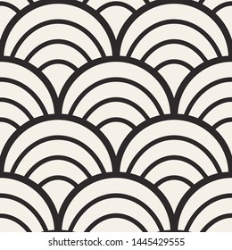 Vector modern tiles pattern. Abstract art deco seamless monochrome background or wallpaper
