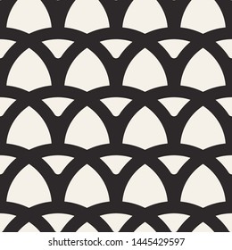 Vector modern tiles pattern. Abstract art deco seamless monochrome background or wallpaper